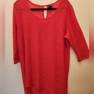 CLARA SUNWOO Coral Textured Mesh Top Size XL